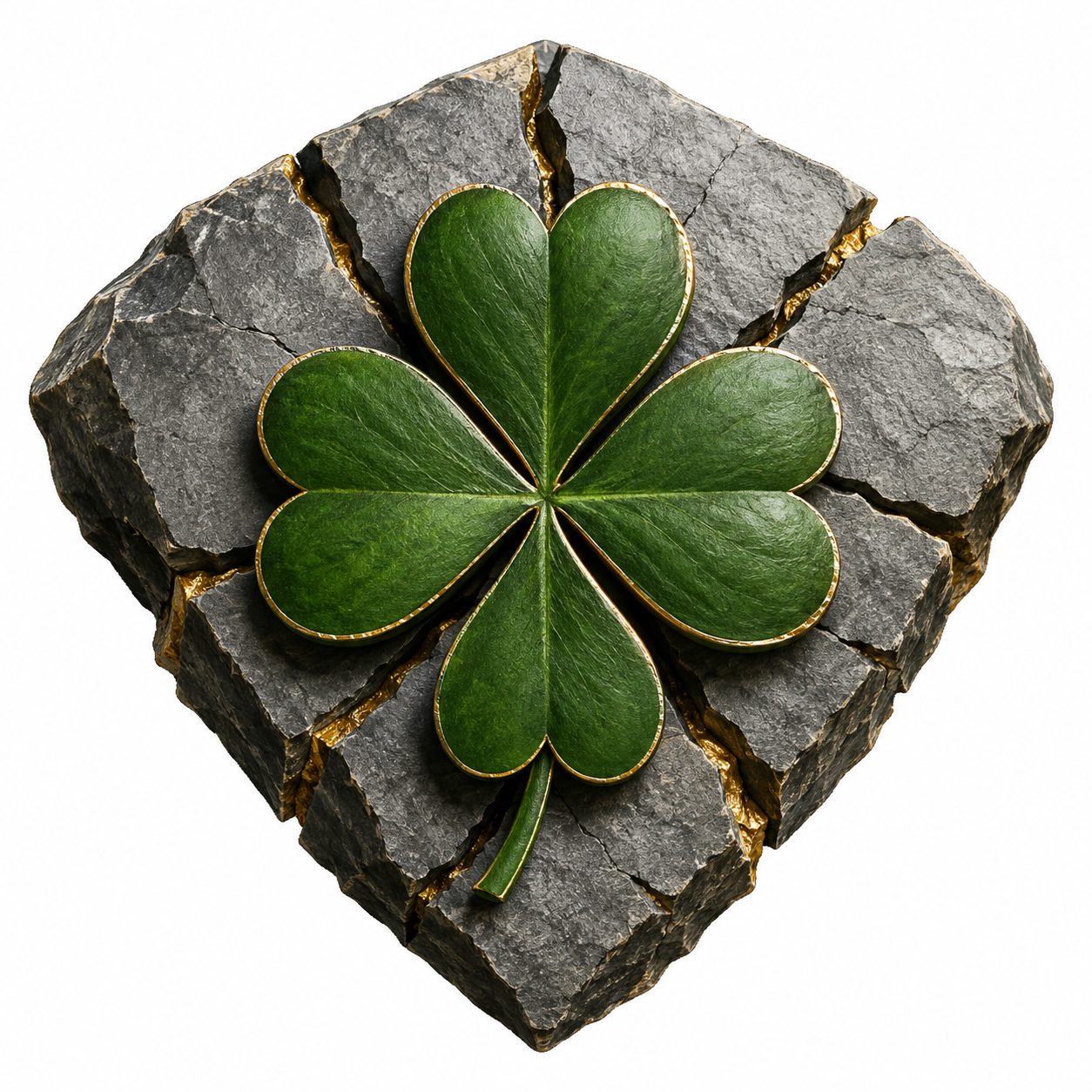 Cloverstone clover and stone emblem
